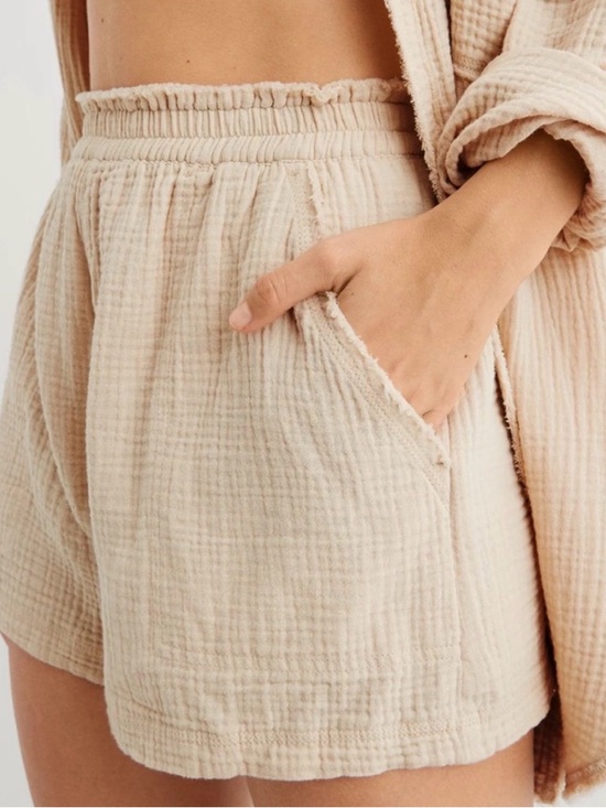 Pants - Aerie guazy high waisted shorts women's large 100 cotton